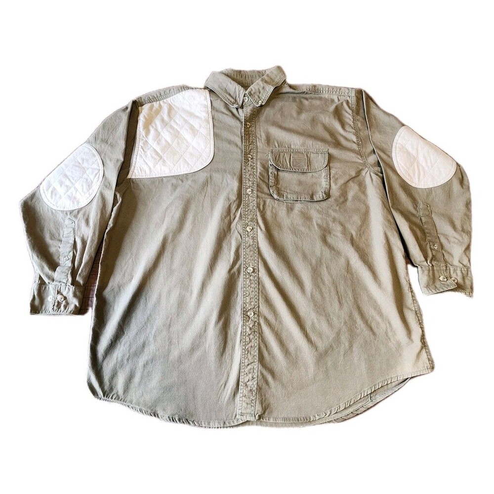 Olive Drab 2XL Shooting Shirt Quilted Shoulder Recoil & Elbow Pads + Cool Vent